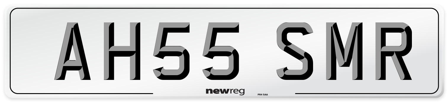AH55 SMR Number Plate from New Reg